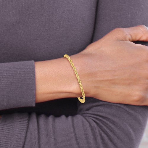 10K Gold Solid Rope Bracelet