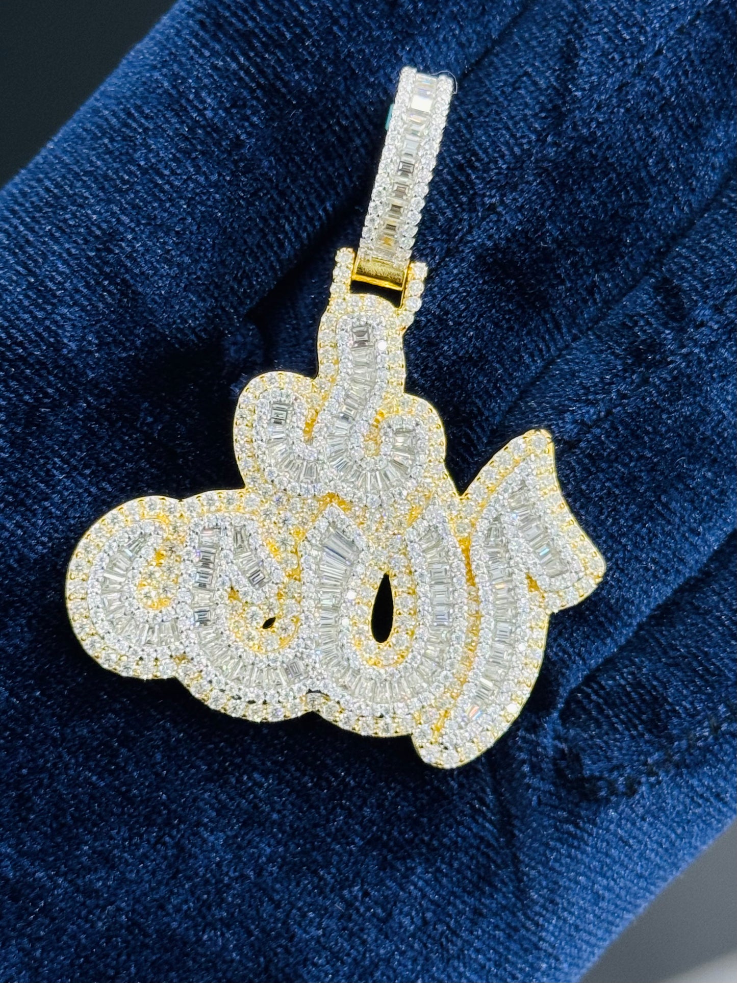 925 Silver Moissanite Allah Pendant