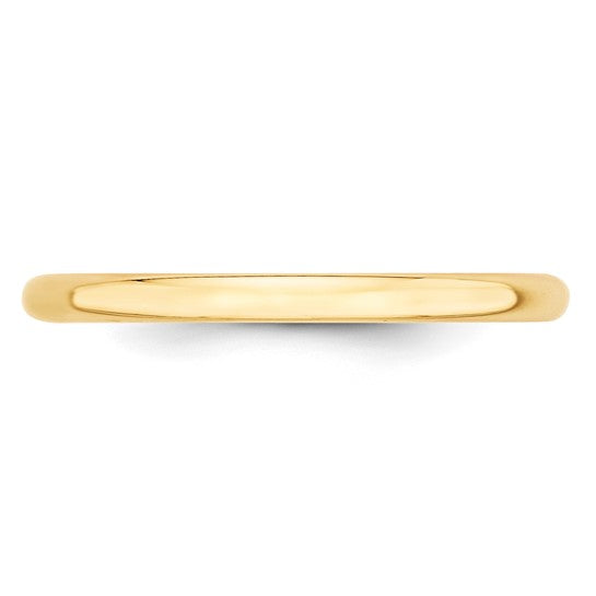 Gold Wedding Band - 2mm Plain