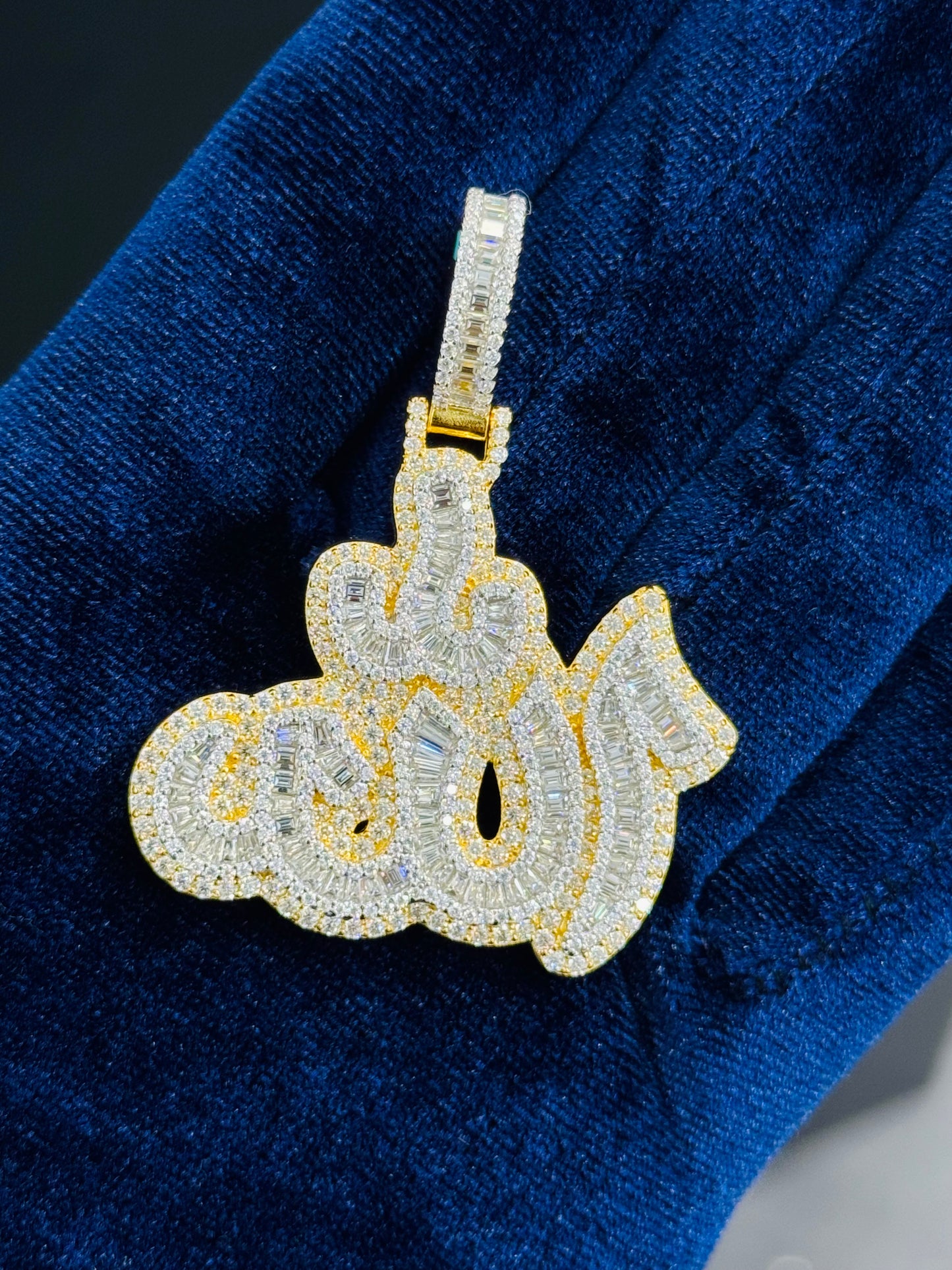 925 Silver Moissanite Allah Pendant