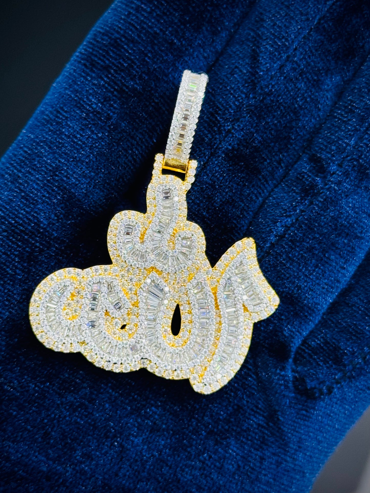 925 Silver Moissanite Allah Pendant