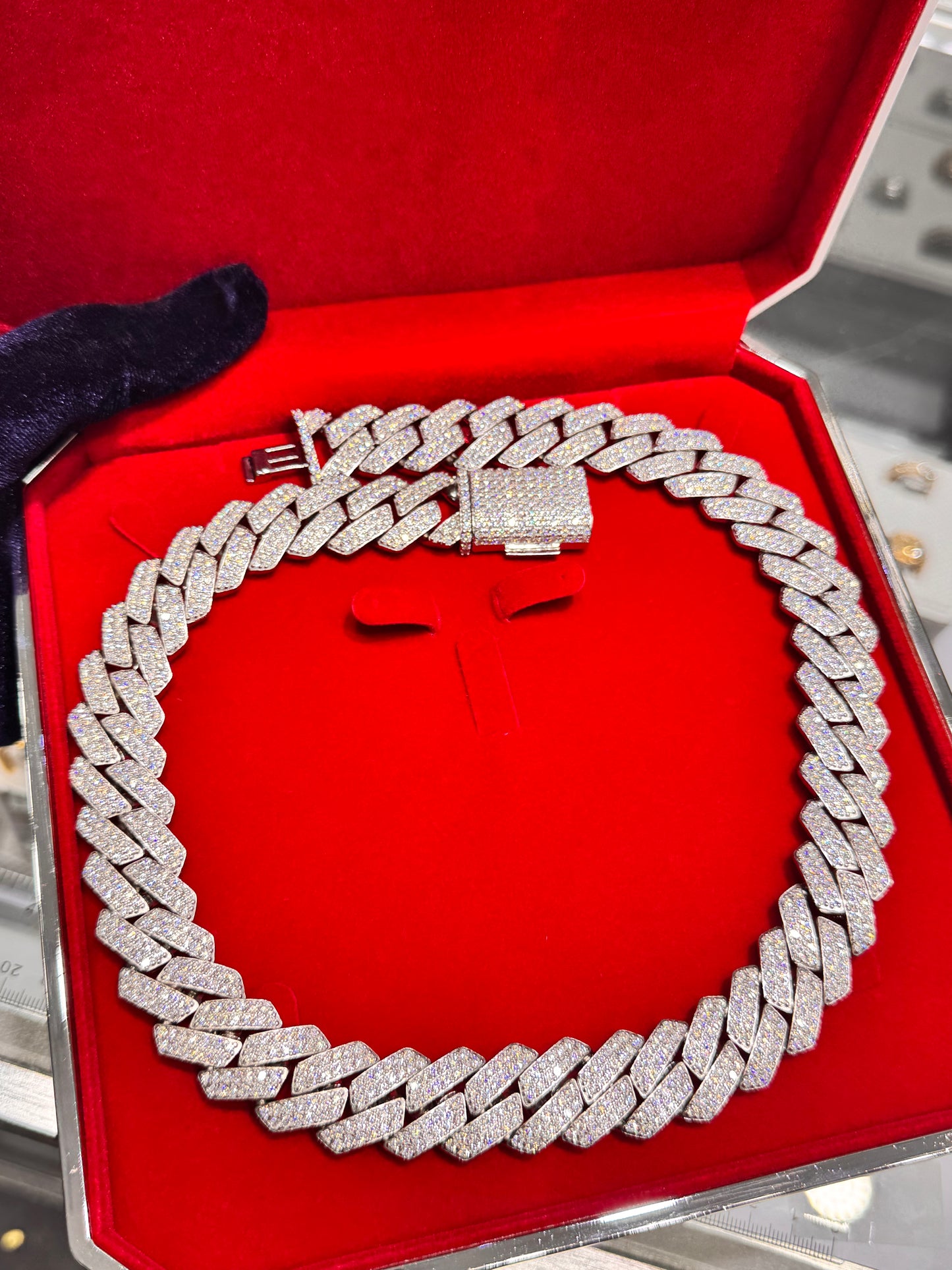 925 Solid Cuban Moissanite Chain 20mm