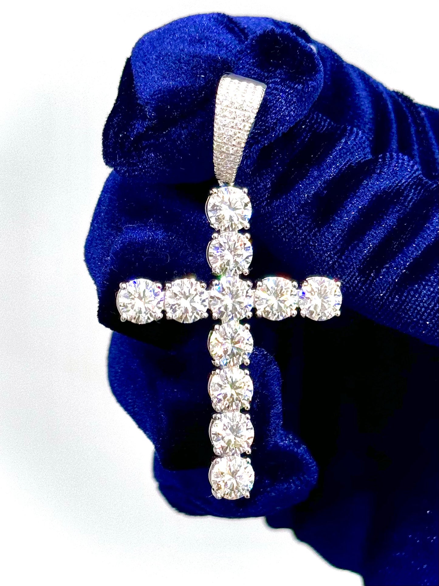 Moissanite Solitaire Cross Pendant