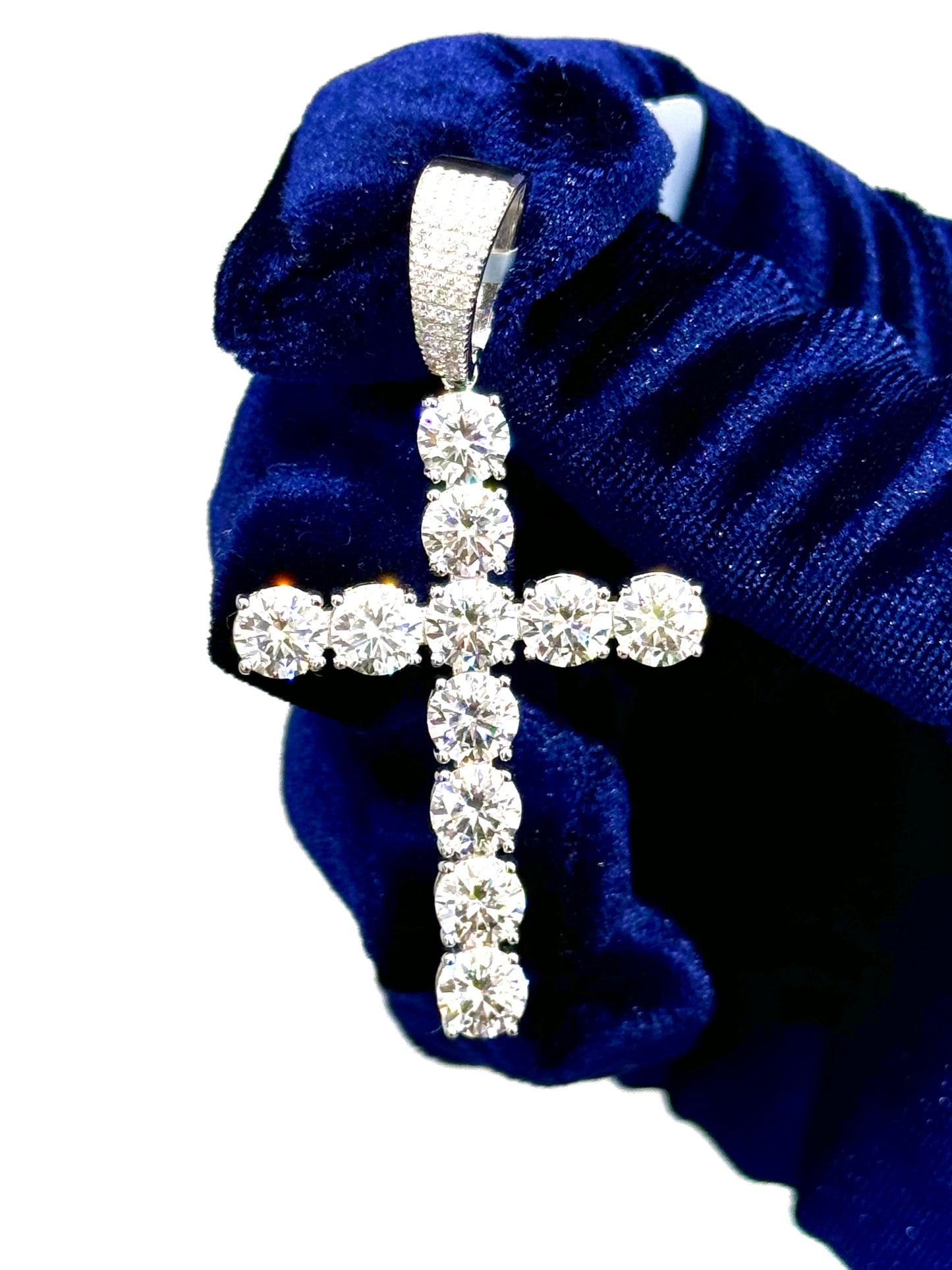Moissanite Solitaire Cross Pendant