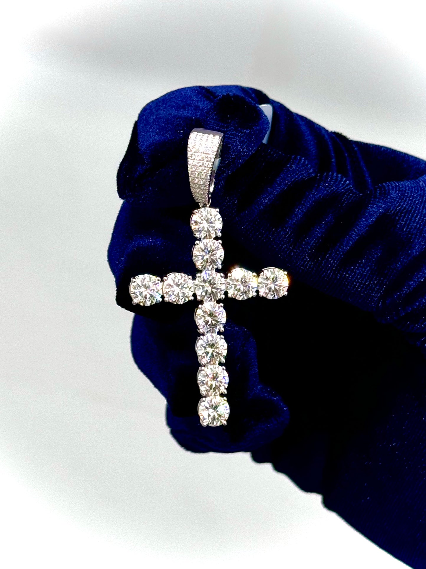 Moissanite Solitaire Cross Pendant