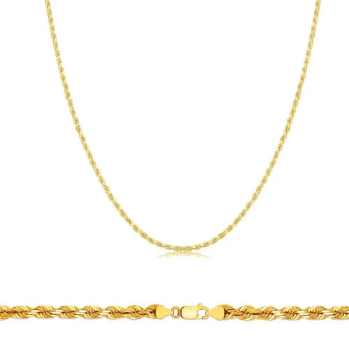 18K Gold Solid Rope Chain