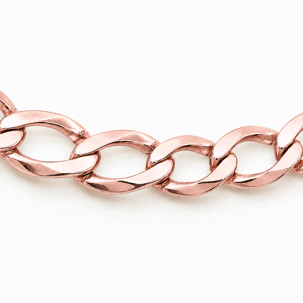 10K Rose Gold Semi-Solid Cuban Curb Link Chain, alternate view