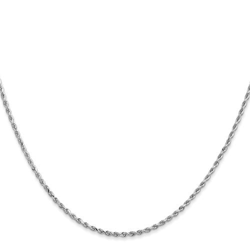 14K White Gold Solid Rope Chain, view 2