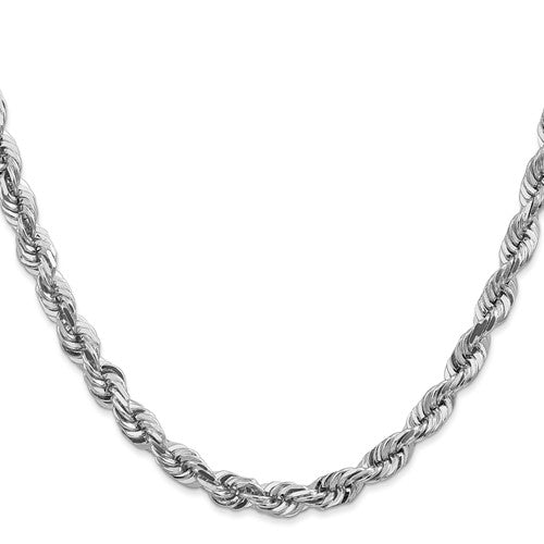14K White Gold Solid Rope Chain