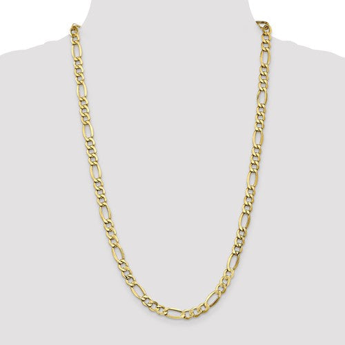 10K Gold Solid Figaro Chain
