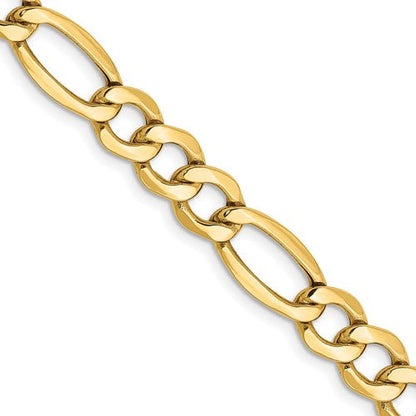 10K Gold Solid Figaro Chain