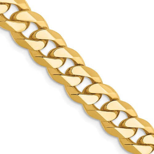 10K Gold Semi-Solid Cuban Link Chain, product photo