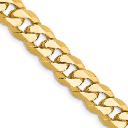 10K Gold Semi-Solid Cuban Link Chain, product photo