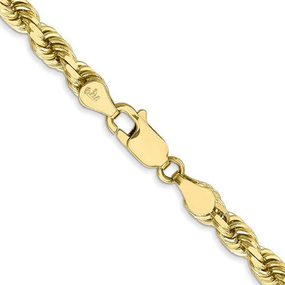 10K Gold Semi-Solid Rope Chain, styled view