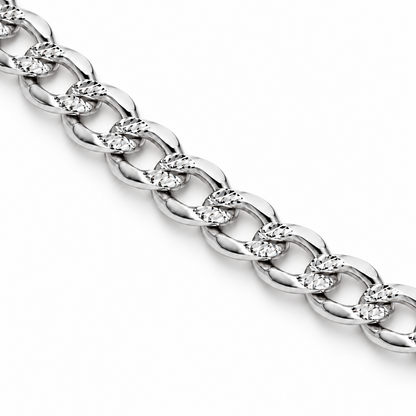 White gold Cuban curb link jewelry