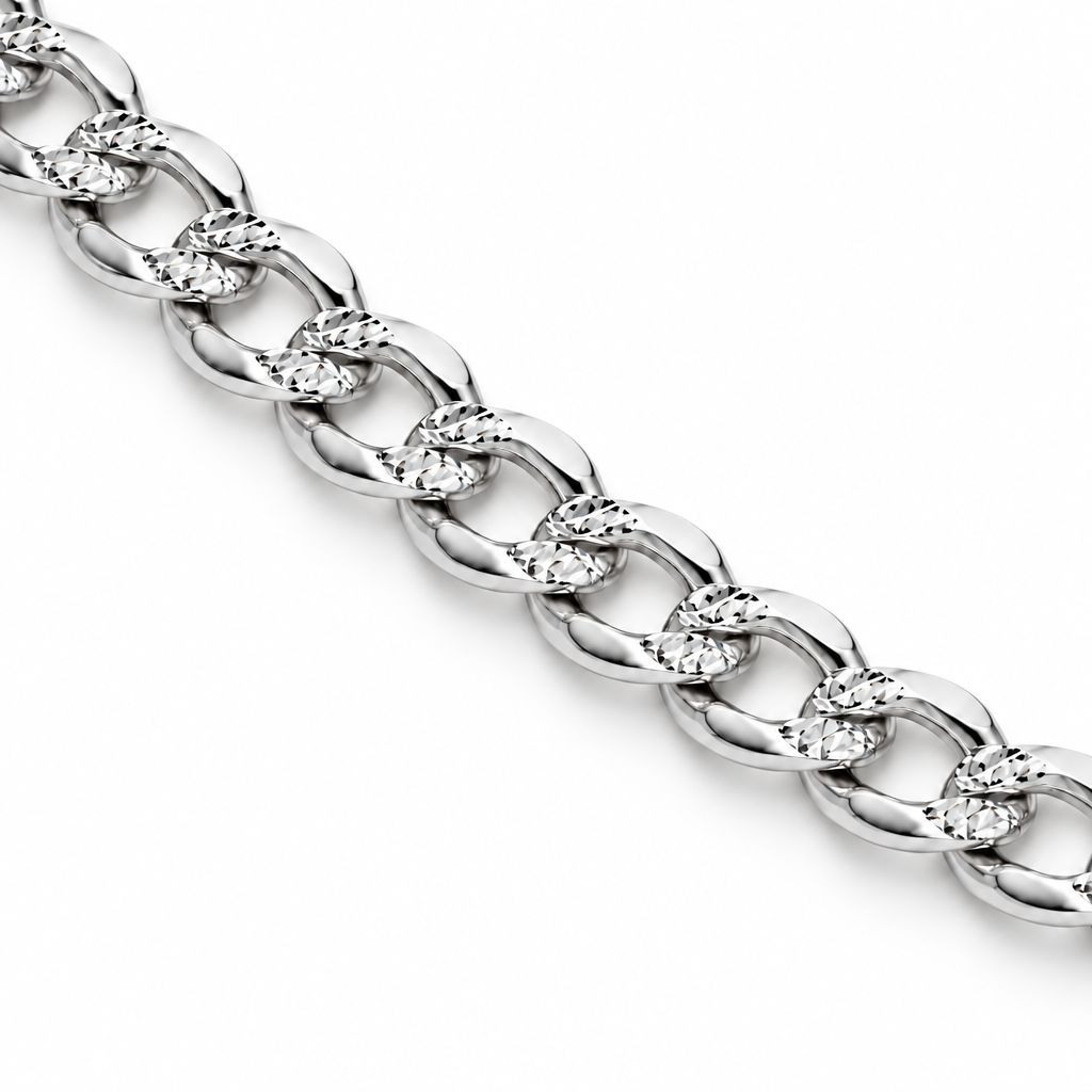 White gold Cuban curb link jewelry