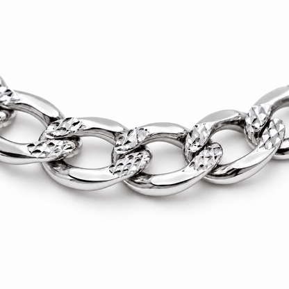 White gold Cuban curb link jewelry