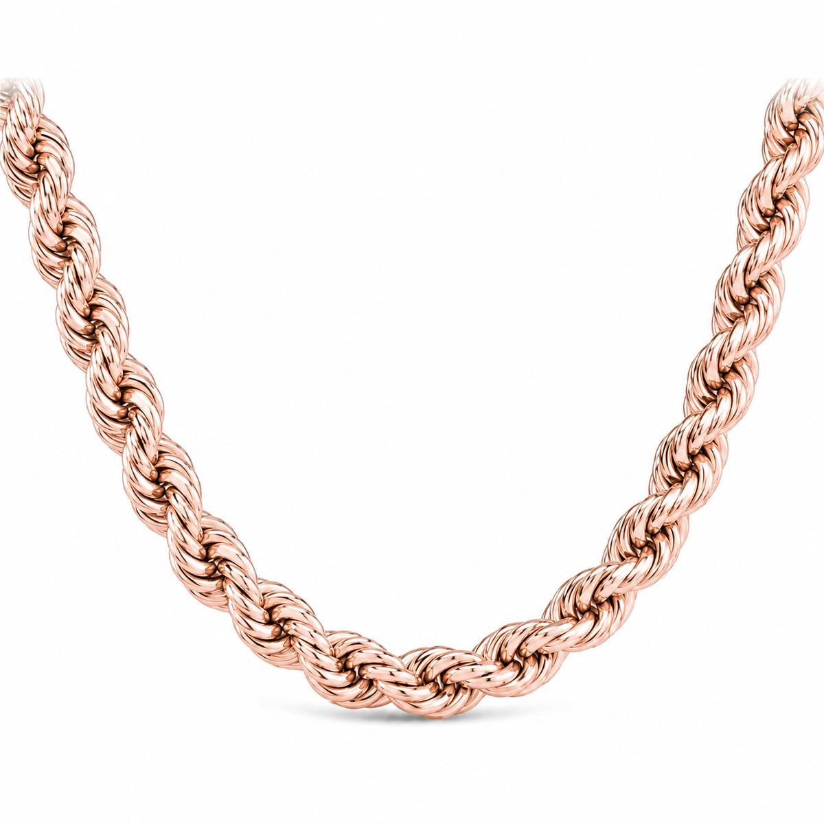 10K Rose Gold Semi-Solid Rope Chain