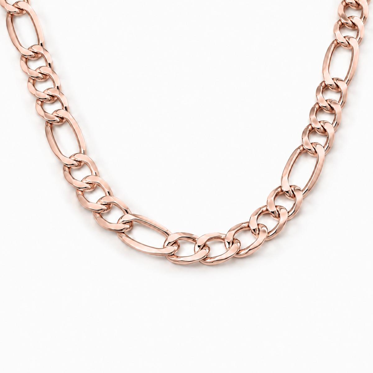 Rose gold Figaro chain