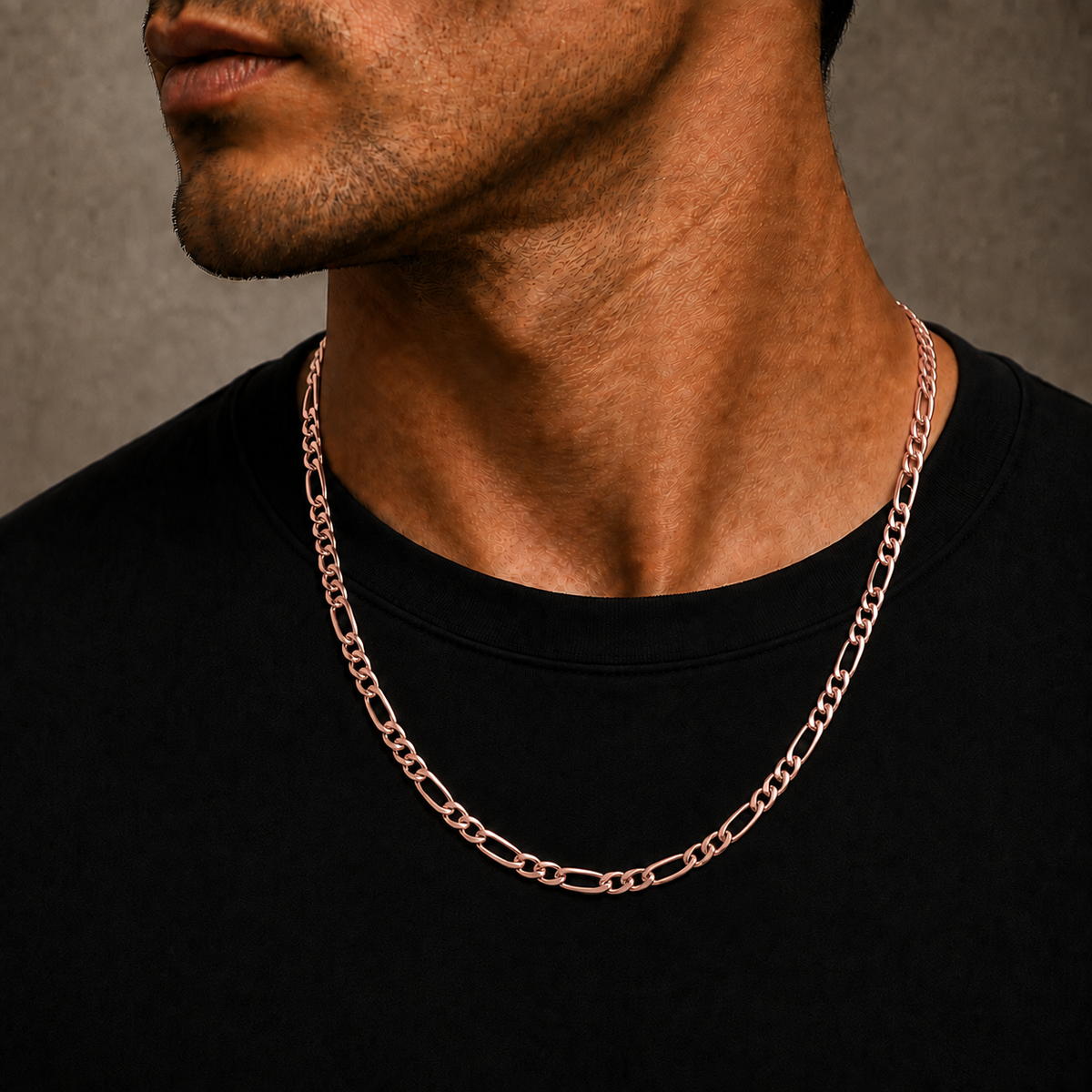 Rose gold Figaro chain