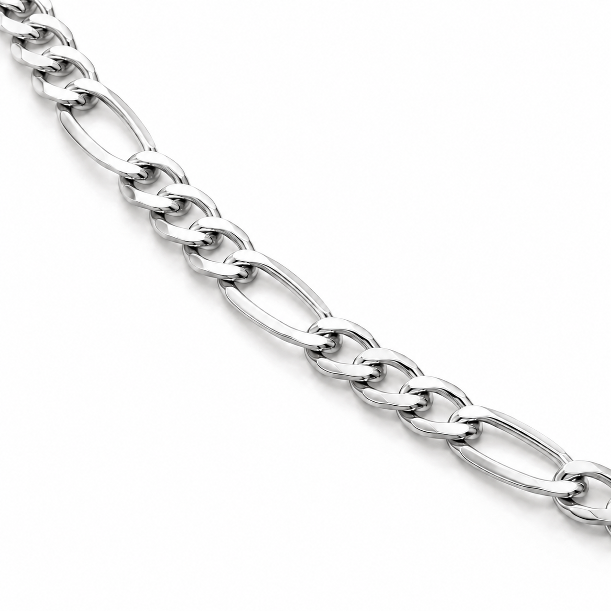 White gold Figaro chain