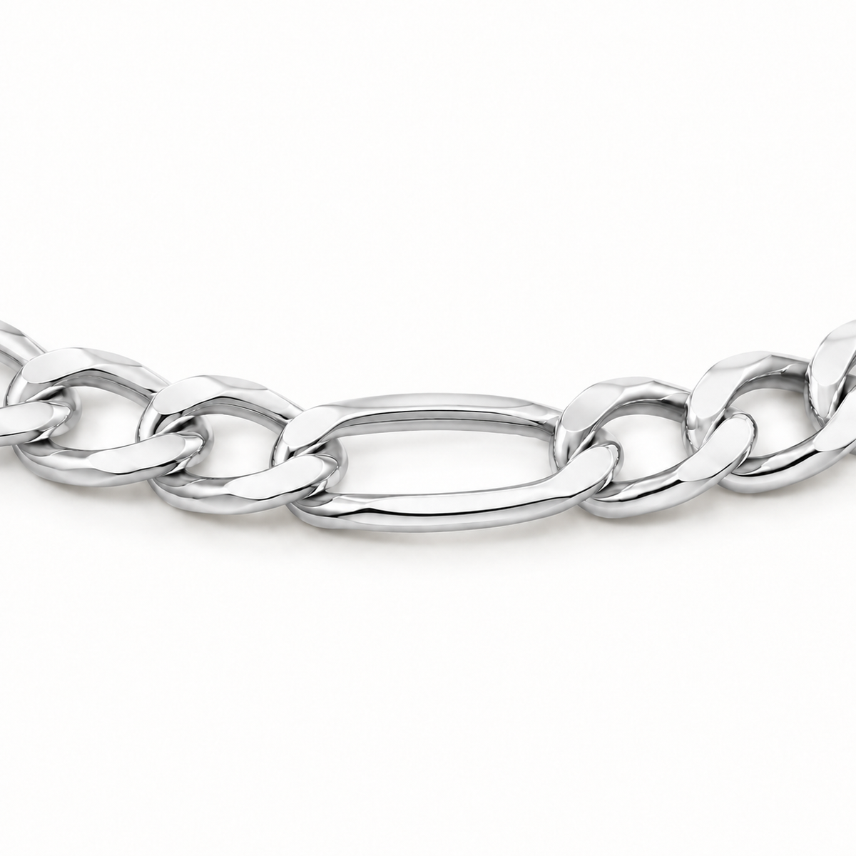 White gold Figaro chain
