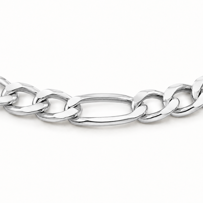 White gold Figaro chain