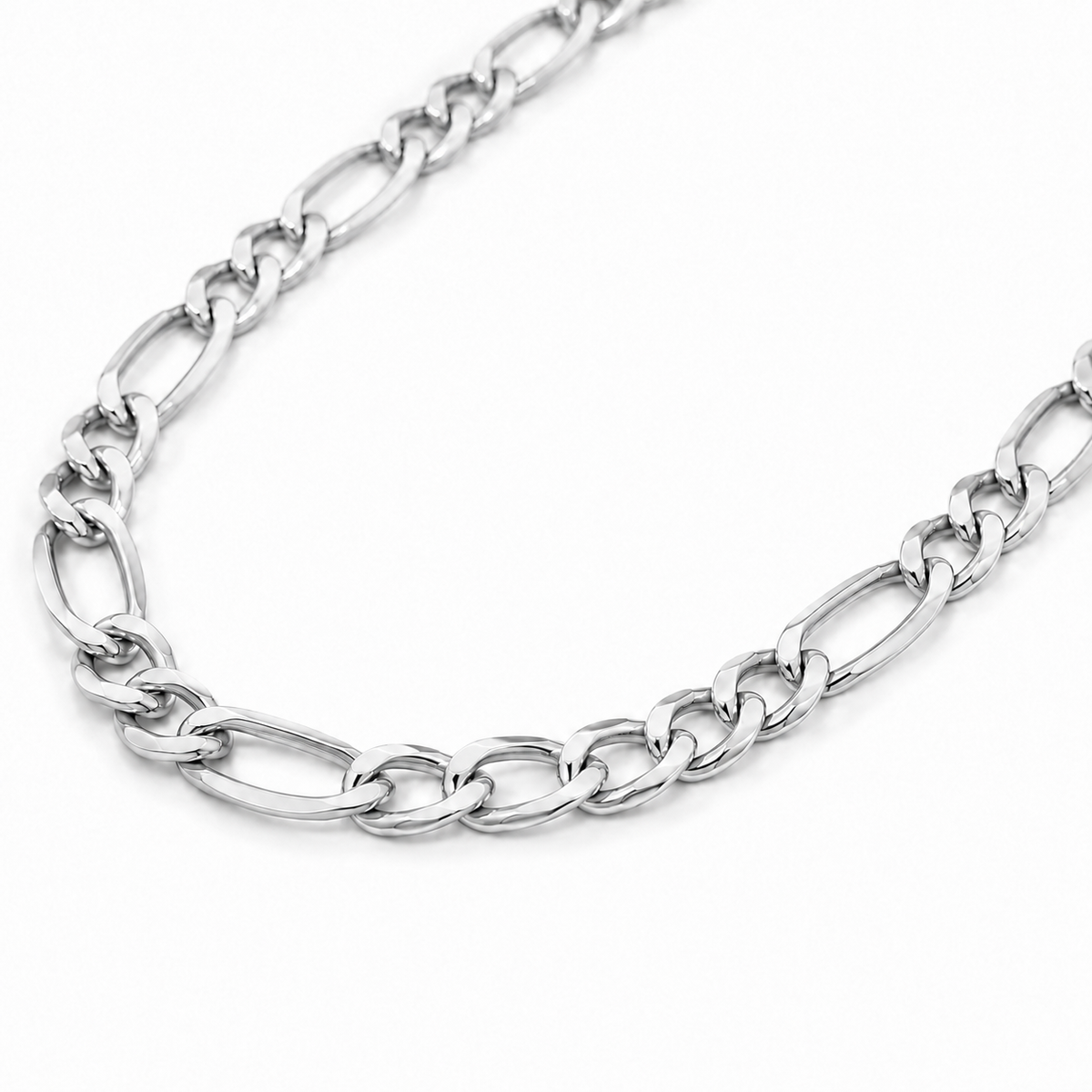 White gold Figaro chain