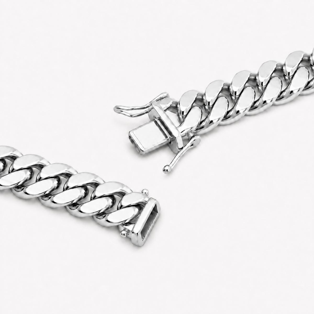 10K White Gold Semi-Solid Miami Cuban Link Chain, additional view