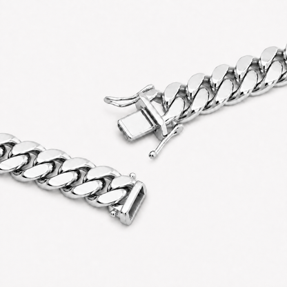 10K White Gold Semi-Solid Miami Cuban Link Chain, additional view