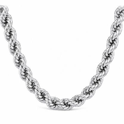 10K White Gold Semi-Solid Rope Chain