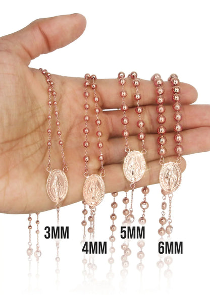 14K Yellow & Rose Gold Rosary Chain, clasp detail
