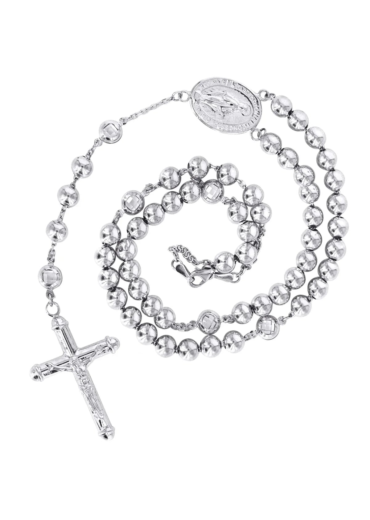 14K White & Rose Gold Rosary Chain