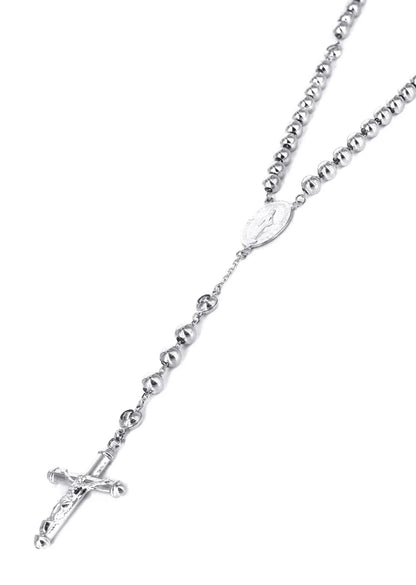 14K White & Rose Gold Rosary Chain