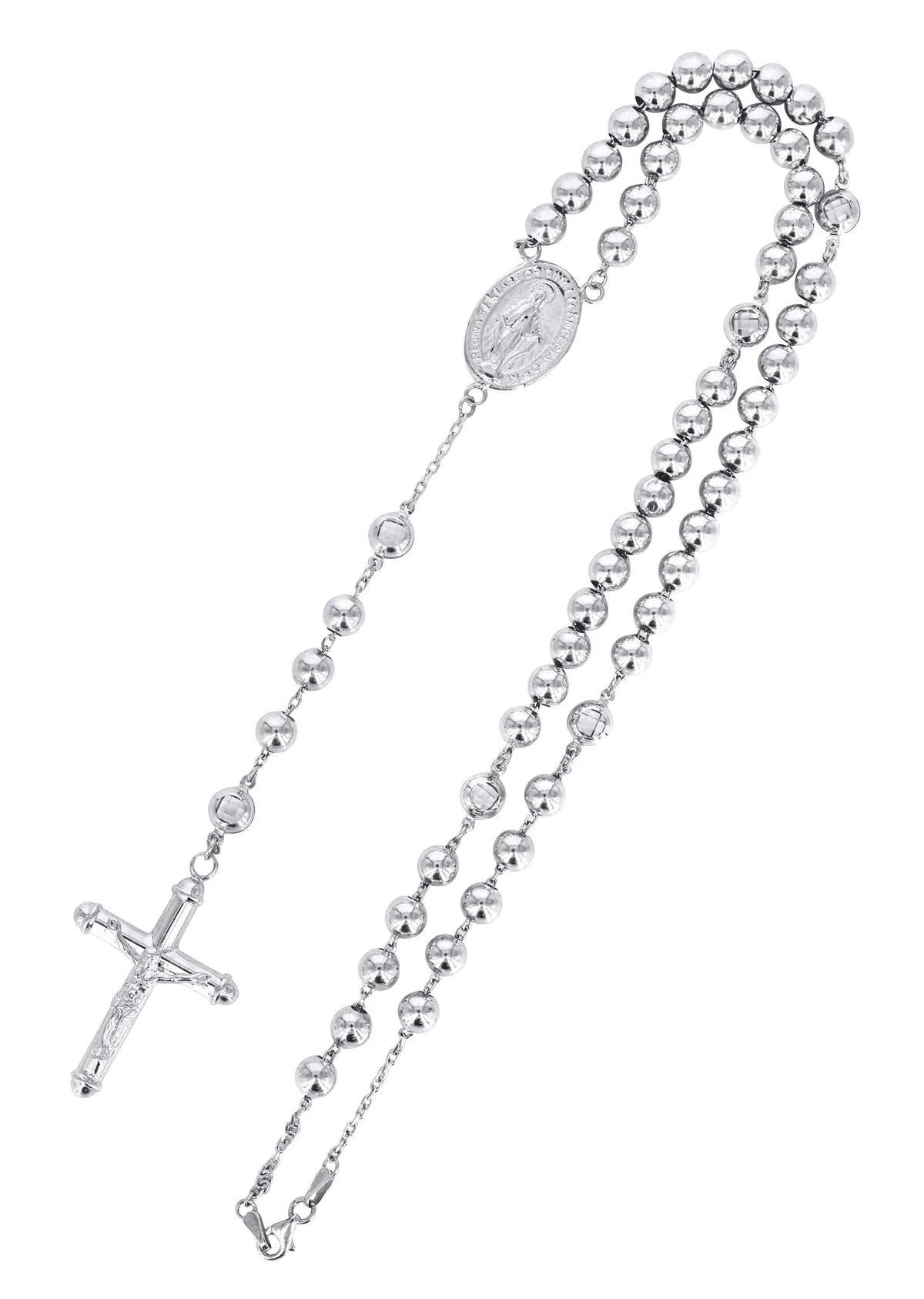 14K White & Rose Gold Rosary Chain