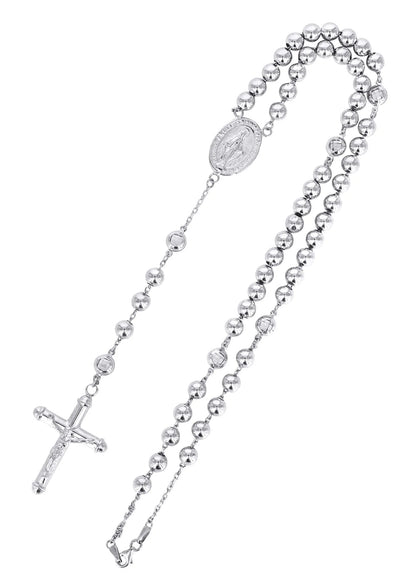 14K White & Rose Gold Rosary Chain