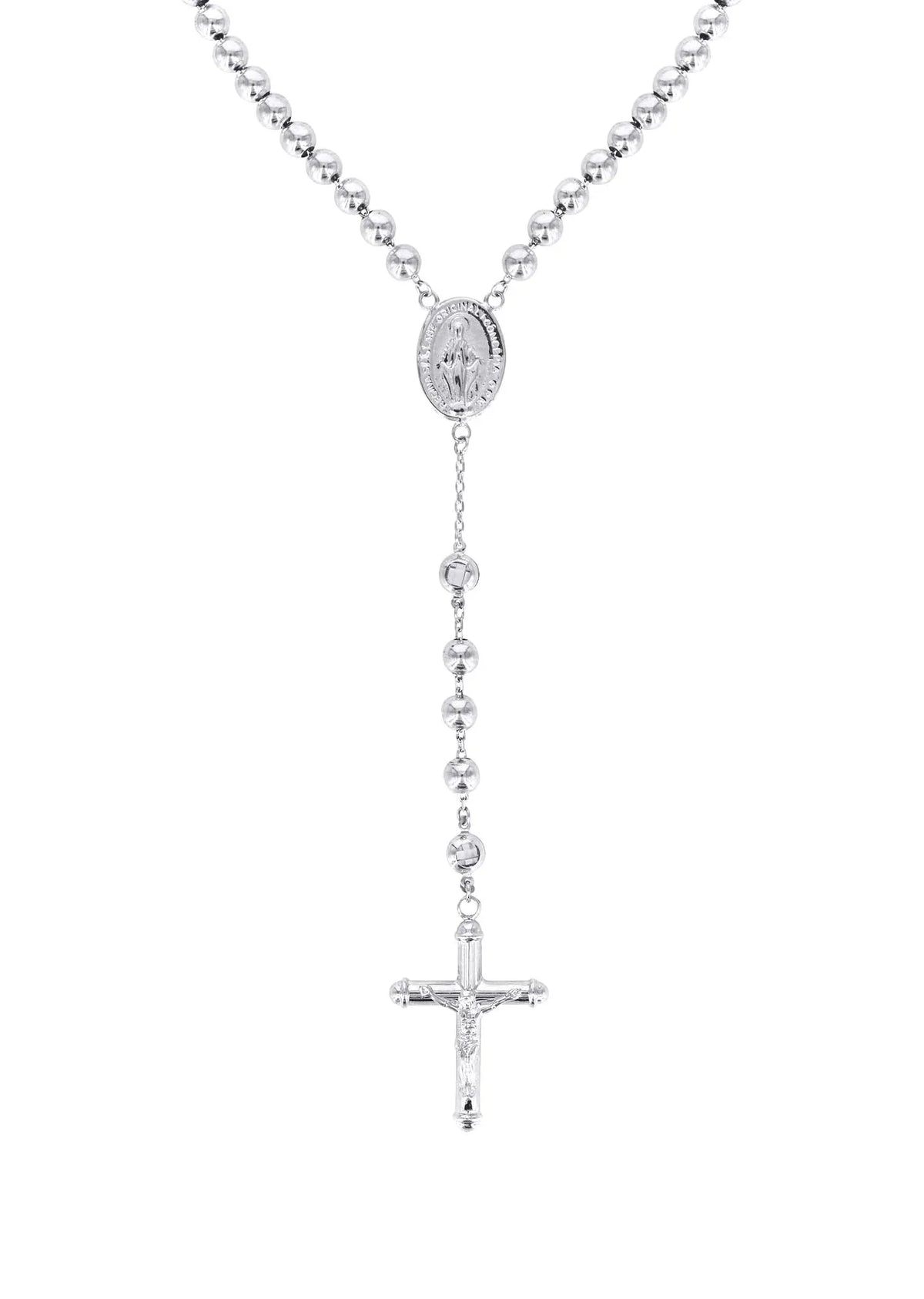 14K White & Rose Gold Rosary Chain