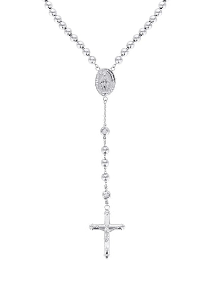 14K White & Rose Gold Rosary Chain