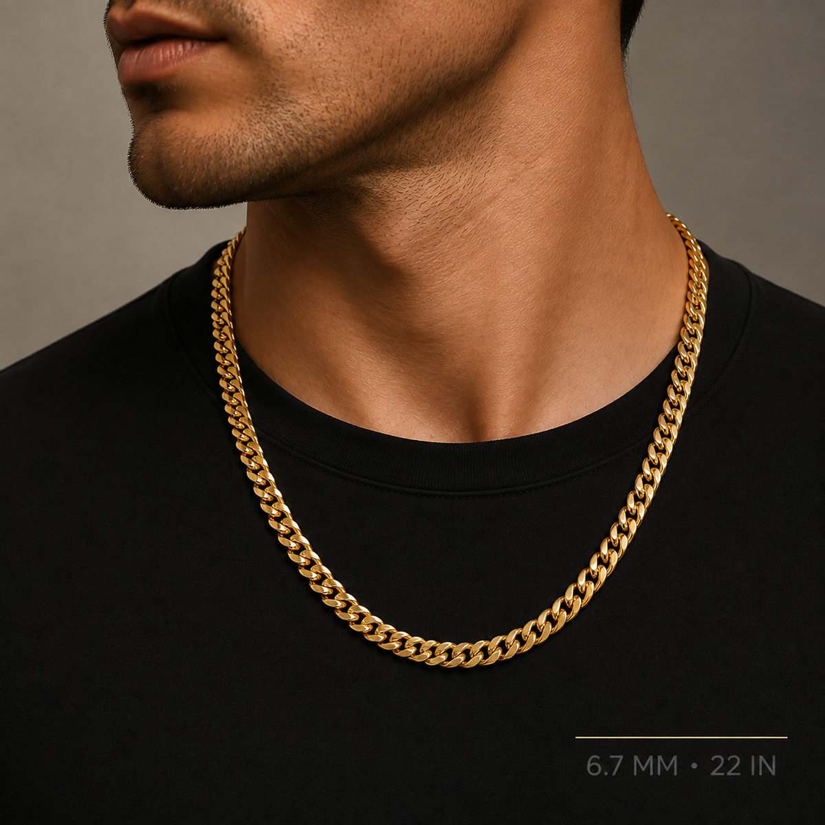 14K Gold Semi-Solid Miami Cuban Link Chain, close-up of the link detail