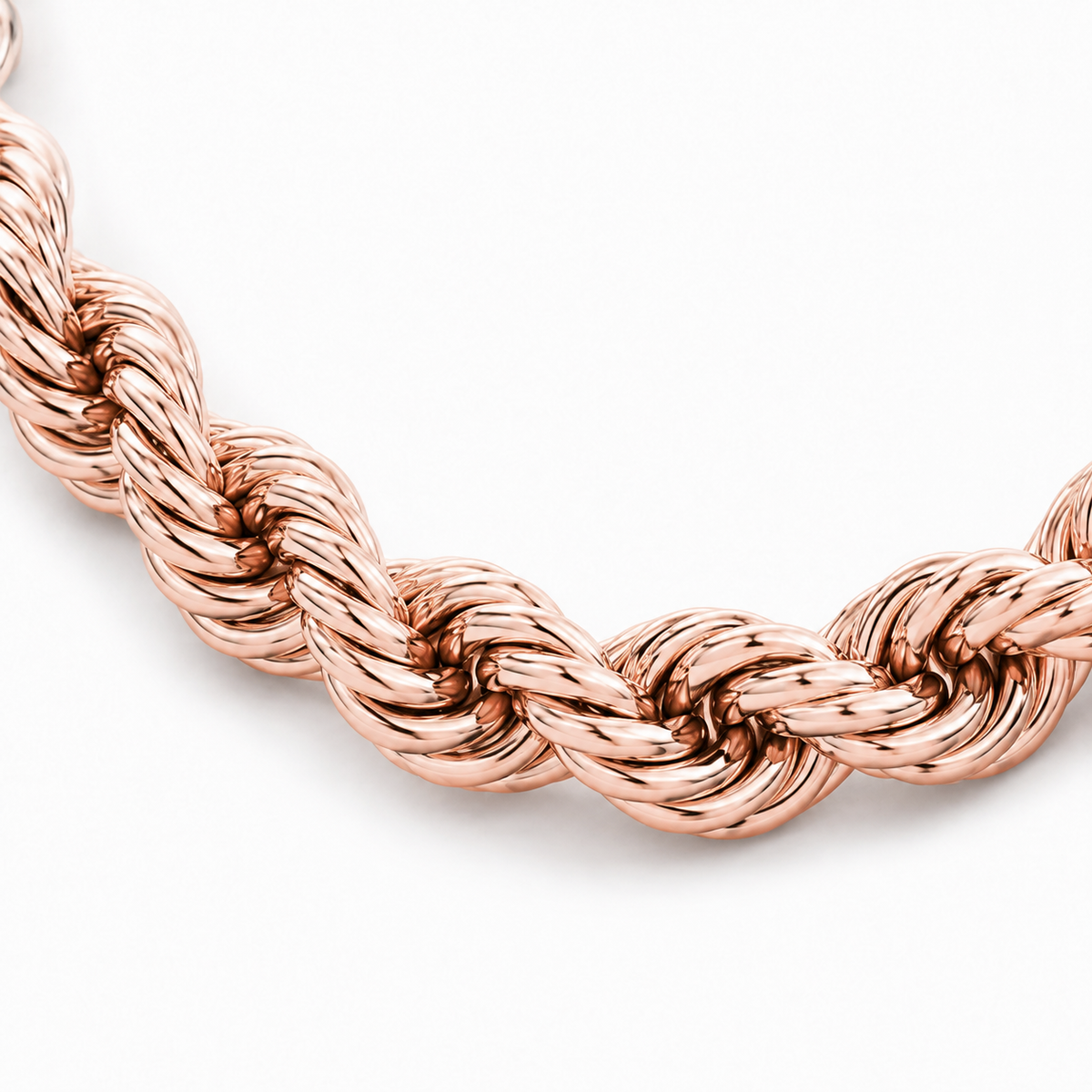 14K Rose Gold Solid Rope Chain