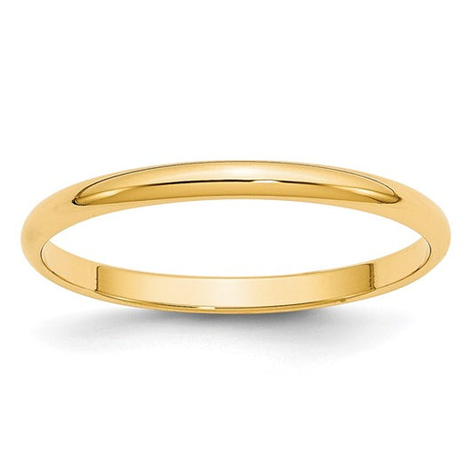 Gold Wedding Band - 2mm Plain