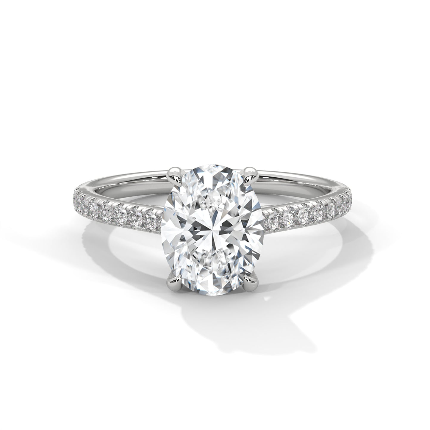 2.00ct Oval center Diamond with side stones