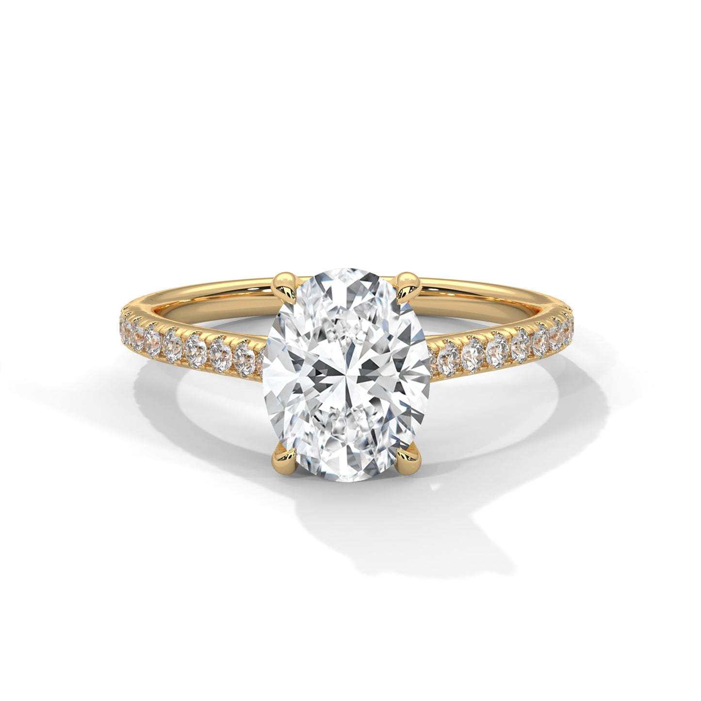 2.00ct Oval center Diamond with side stones