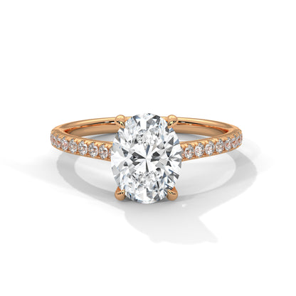 2.00ct Oval center Diamond with side stones