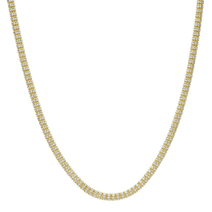 10K two-tone gold diamond-cut rolo link chain in yellow and white gold