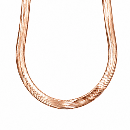 Rose Gold Plated Sterling Silver Herringbone Chain