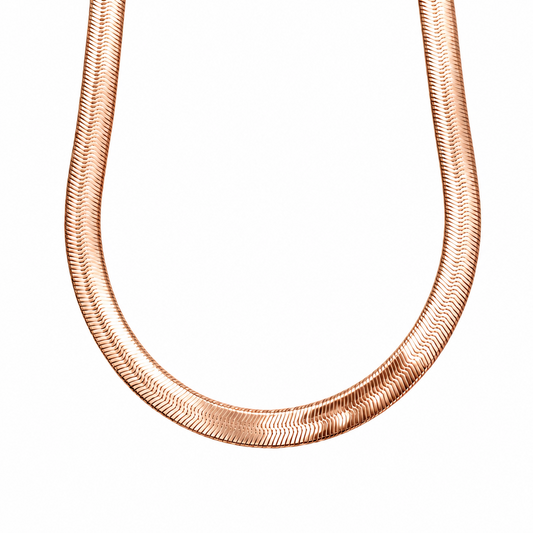 Rose Gold Plated Sterling Silver Herringbone Chain