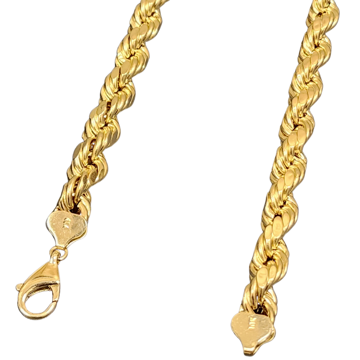 10K Gold Semi-Solid Rope Chain, coiled product view