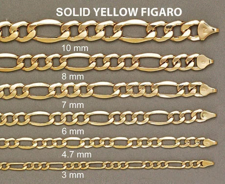 10K yellow gold solid Figaro bracelet