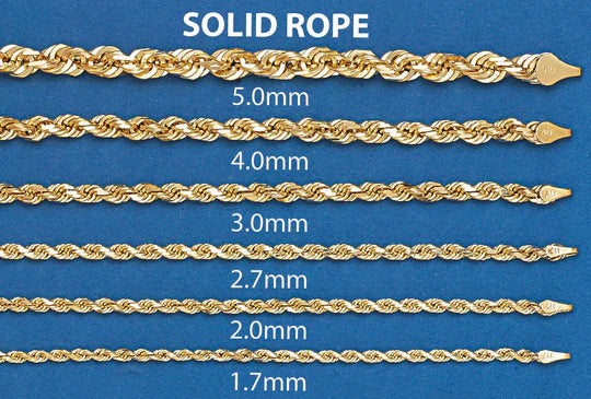 10K Gold Solid Rope Bracelet